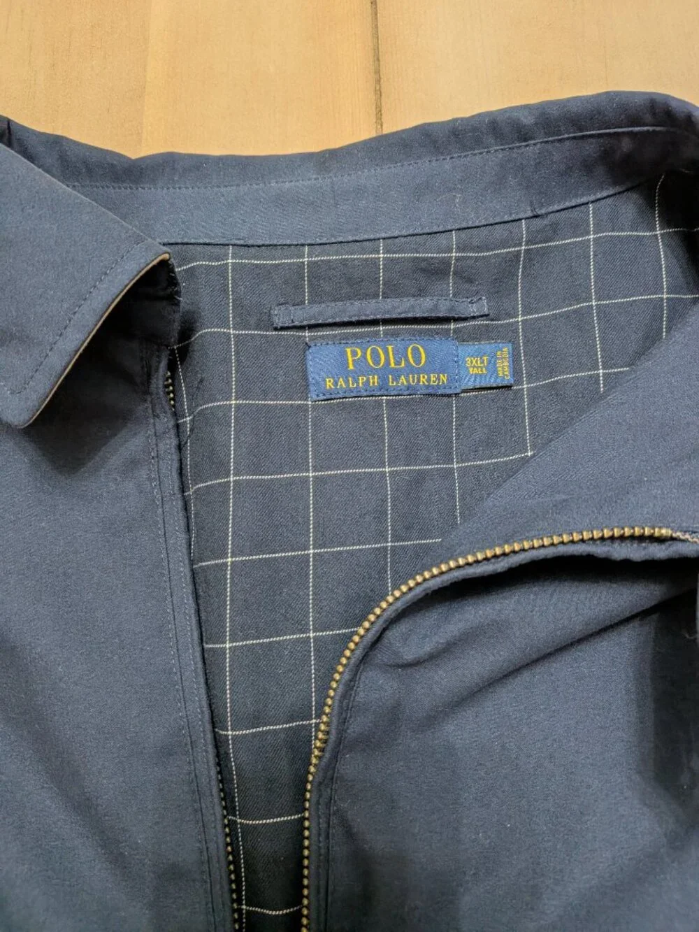 Polo Ralph Lauren Navy Harrington Windbreaker Jacket 3XLT Big and Tall Full Zip